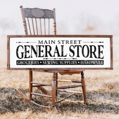 Skylt 'General Store' med träram, 60x20cm - Bild 2