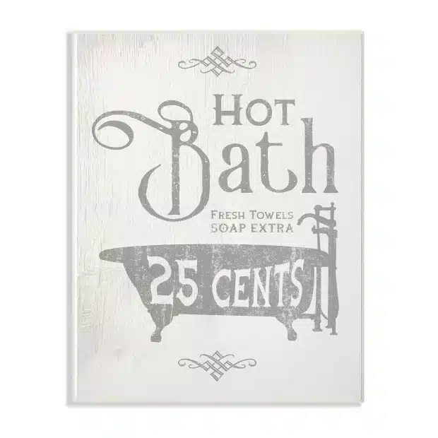 Sisustustaulu kylpyhuoneeseen 'Hot bath' 38x25 cm
